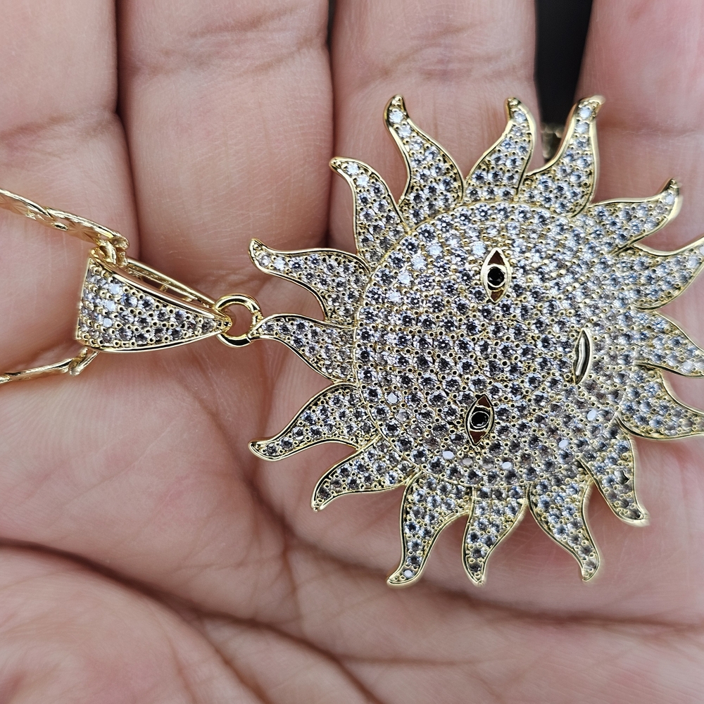 Gold Sun Pendant Necklace